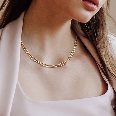 Stella Grace 18k Gold Over Silver 5 mm Paper Clip Link Chain Necklace