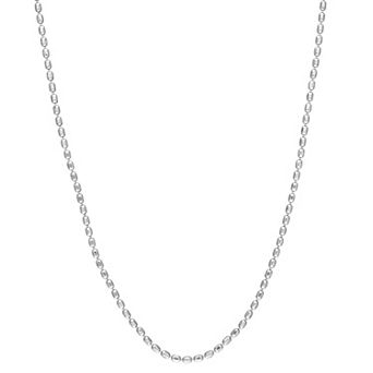 Stella Grace Sterling Silver Oval Ball Chain Necklace