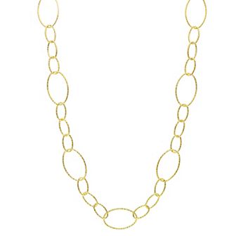 Stella Grace Sterling Silver 13 mm Fancy Oval Link Chain Necklace