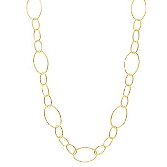 Stella Grace Sterling Silver 13 mm Fancy Oval Link Chain Necklace