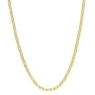 Stella Grace Sterling Silver 2 mm Fancy Rectangular Rolo Chain Necklace