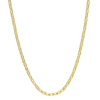 Stella Grace Sterling Silver 2 mm Fancy Rectangular Rolo Chain Necklace