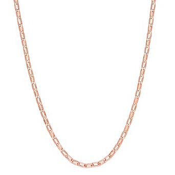 Stella Grace Sterling Silver 2 mm Fancy Rectangular Rolo Chain Necklace