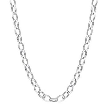 Stella Grace Sterling Silver 8 mm Rolo Chain Necklace