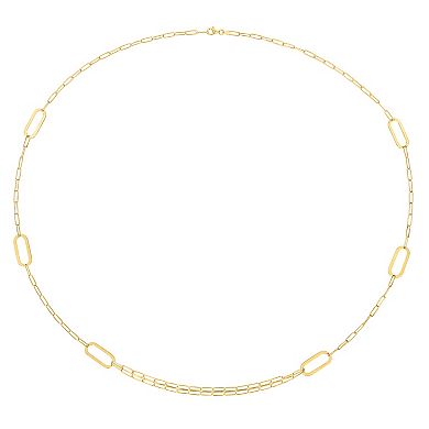Stella Grace Sterling Silver Multistrand Oval Link Chain Necklace