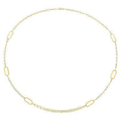 Stella Grace Sterling Silver Multistrand Oval Link Chain Necklace
