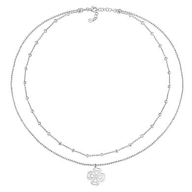 Stella Grace Sterling Silver Multistrand Filigree Flower Necklace