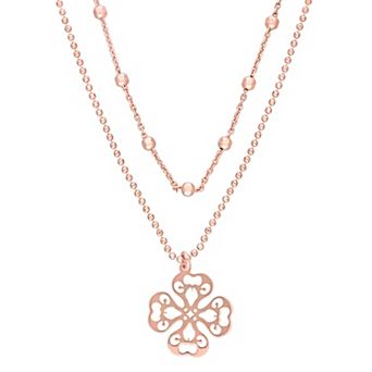 Stella Grace Sterling Silver Multistrand Filigree Flower Necklace