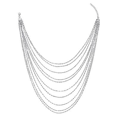 Stella Grace Sterling Silver Multistrand Chain Necklace