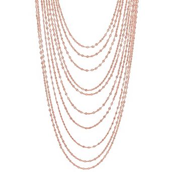 Stella Grace Sterling Silver Multistrand Chain Necklace