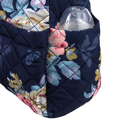 Baby Essentials Blue Floral Diaper Bag Tote for Baby