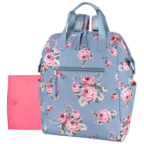 Baby essentials floral wide frame diaper bag backpack sale