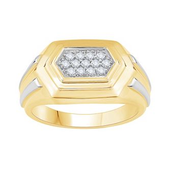 Diamond Medley Men's 14k Gold Over Silver 1/3 Carat T.W. Diamond Ring