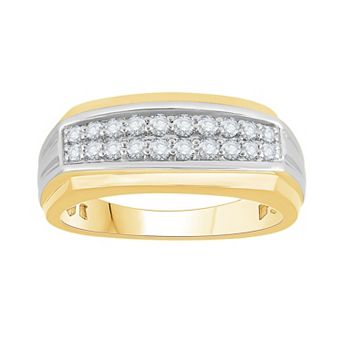 Diamond Medley Men's 14k Gold Over Silver 1/2 Carat T.W. Diamond Wedding Band