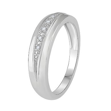 Men's Sterling Silver Diamond Accent Band