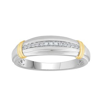 Diamond Medley Men's Sterling Silver 1/10 Carat T.W. Diamond Wedding Band