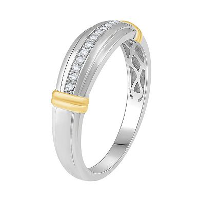 Men's Sterling Silver 1/10 Carat T.W. Diamond Wedding Band