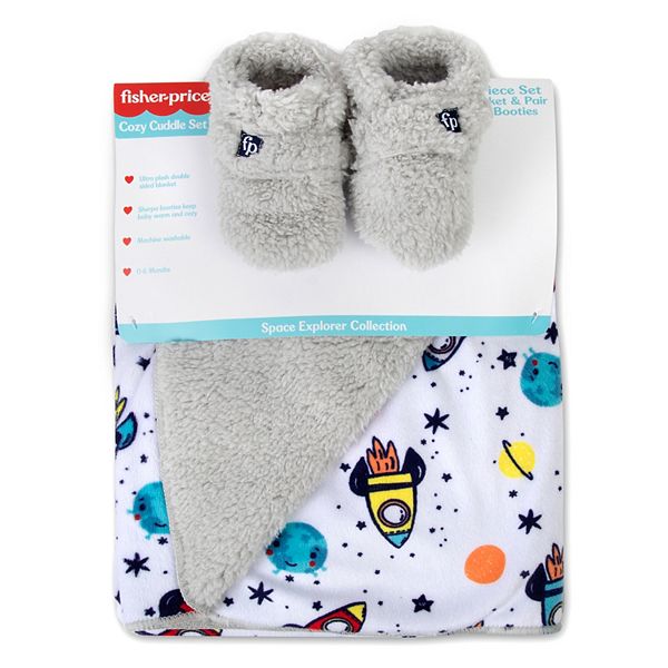 Fisher Price Space Explorer Blanket Booties Set