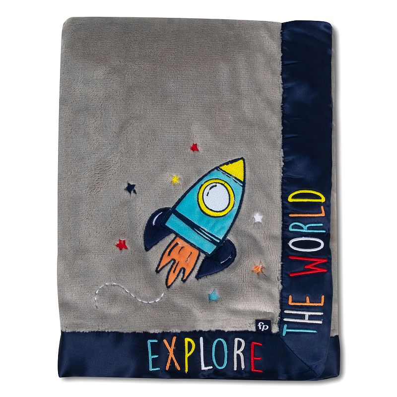 Fisher-Price Space Explorer Baby Blanket, Grey