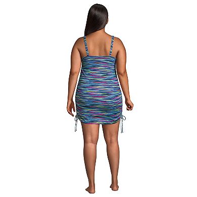 Plus Size Lands' End UPF 50 Adjustable One-Piece Swim Dress