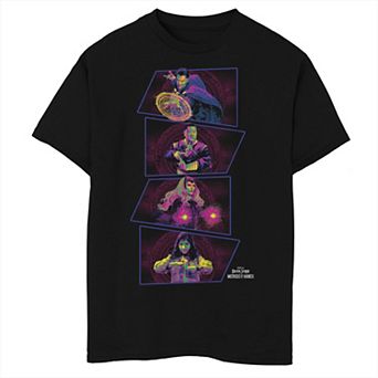 Boys 6-20 Doctor Strange Movie 2 Vertical Neon Panel Groupshot Tee