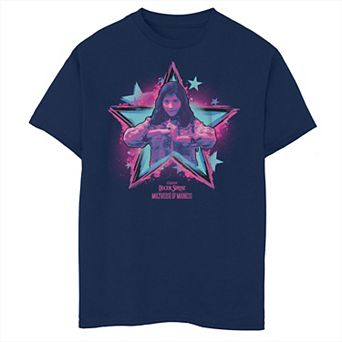 Boys 8-20 Doctor Strange Movie 2 America Chavez Pink And Blue Star Tee