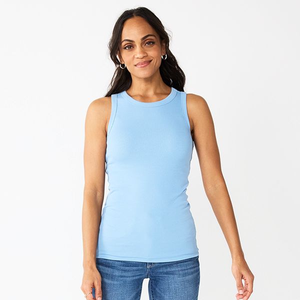 Sandee Rain Boutique - FawnFit Slim Fit High Neck Ribbed Tank Top