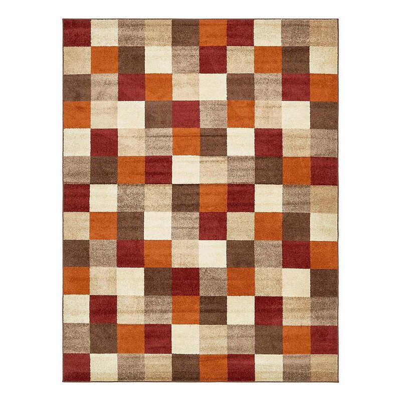 Unique Loom Autumn Patchwork Rug, Multicolor, 8Ft Rnd