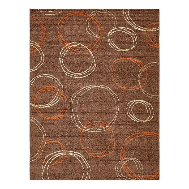 Unique Loom Autumn Cornucopia Rug, Brown, 8Ft Rnd