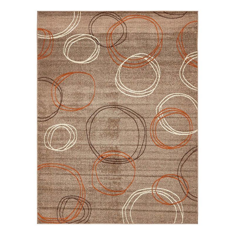 Unique Loom Autumn Cornucopia Rug, Brown, 8Ft Rnd