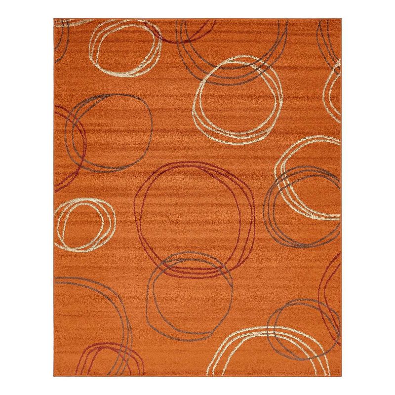 Unique Loom Autumn Cornucopia Rug, Red, 5X8 Ft