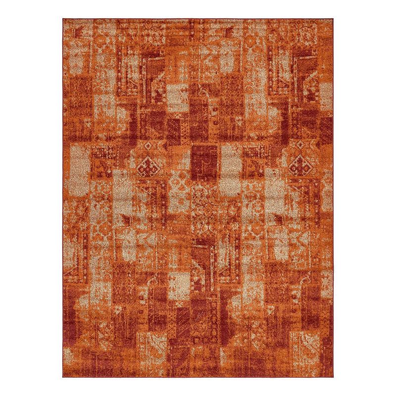 Unique Loom Autumn Plymouth Rug, Red, 8Ft Rnd