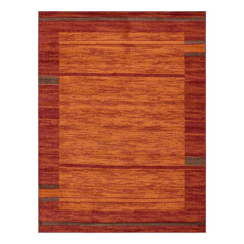 Unique Loom Autumn Foilage Rug, Red, 9X12 Ft