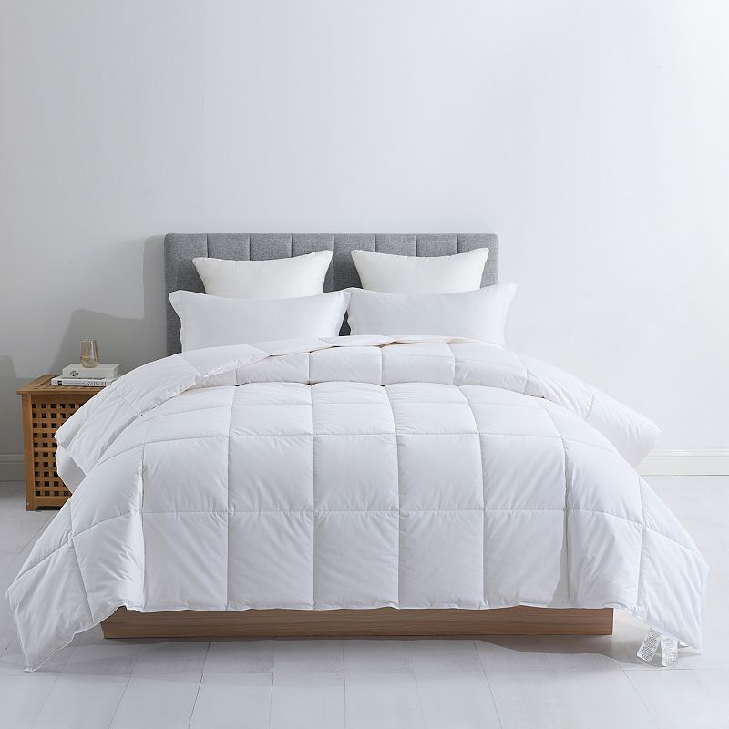 Cottonpure 300 Thread Count Cotton Filled Comforter, White, Full/Queen