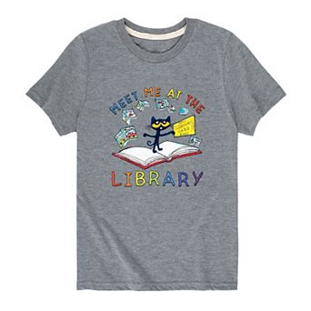 Boys 8-20 Pete The Cat Library Graphic Tee