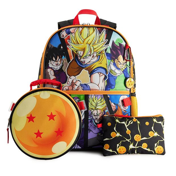 Dragon Ball Z Boys' 17 Backpack with Lunchbox 5-Piece Set