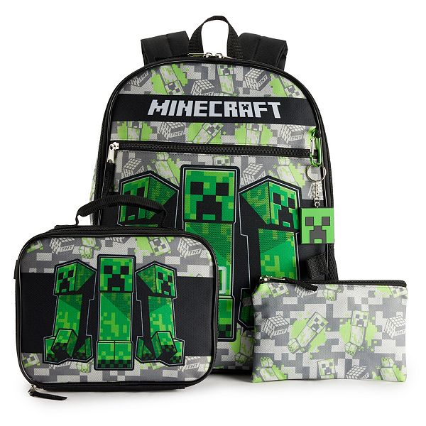 Minecraft 5 Piece Backpack Set