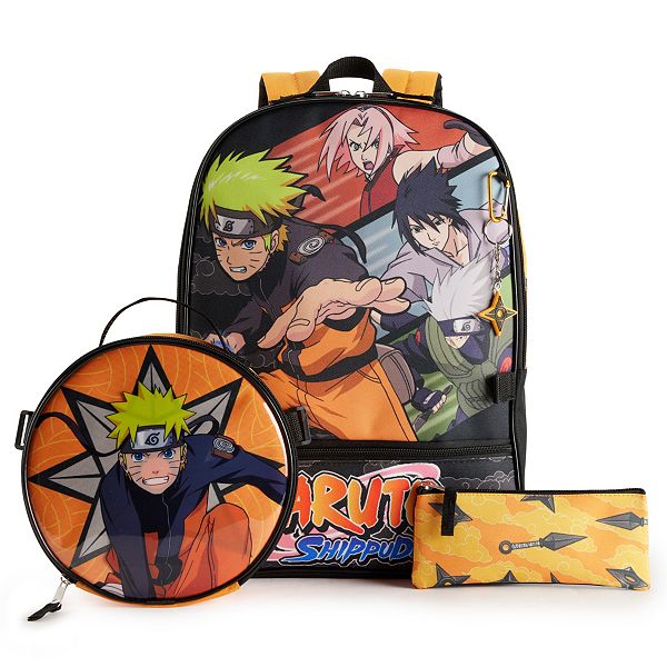 Naruto Shippuden Kids’ Backpack with Lunch Bag 4-Piece Set Multi-Color