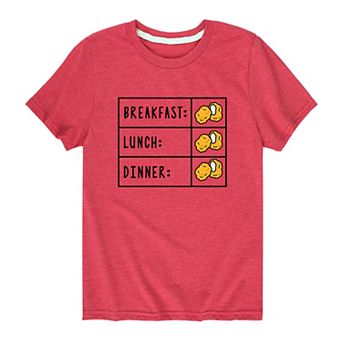 Boys 8-20 Nuggets Breakfast Lunch Dinner Graphic Tee