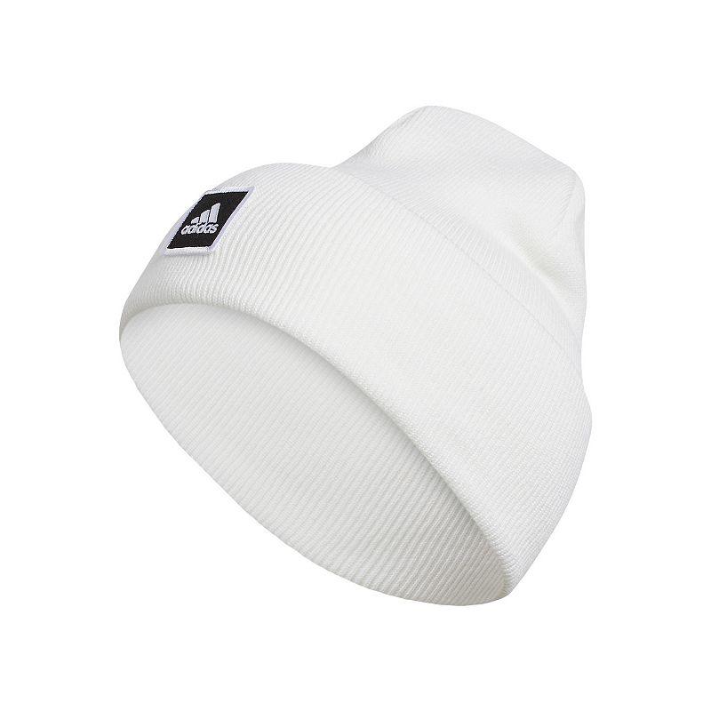 Unisex adidas Wide Cuff Fold Beanie, White