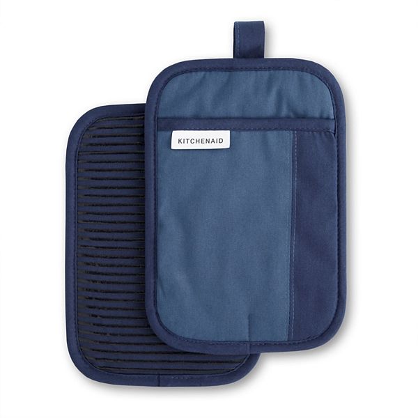KitchenAid 2pk Cotton Beacon Pot Holders Blue
