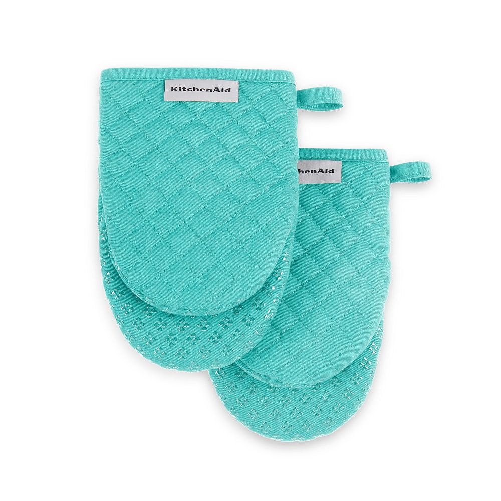 KitchenAid Asteroid Mini Oven Mitt 2-pk - Aqua