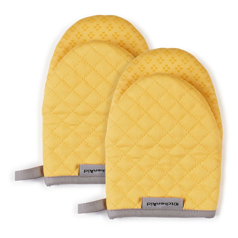 KitchenAid Ribbed Soft Silicone 2-Pack Oven Mitt Set Lavender Cream