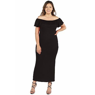 slim maxi dress Knit Slim Long Dress, Brown / M