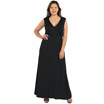 Plus Size 24seven Comfort Apparel Sleeveless Empire Waist Maxi Dress