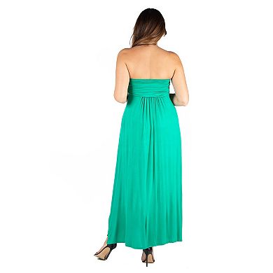 Plus Size 24seven Comfort Apparel Strapless Maxi Dress