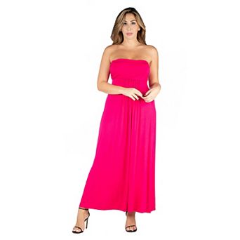 Plus Size 24seven Comfort Apparel Strapless Maxi Dress