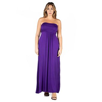 Plus Size 24seven Comfort Apparel Strapless Maxi Dress
