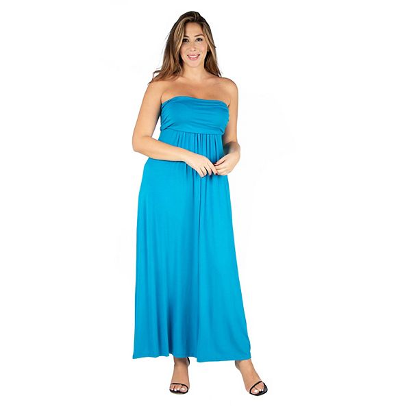 Plus Size 24seven Comfort Apparel Strapless Maxi Dress