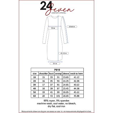 Plus Size 24seven Comfort Apparel Long Sleeve Flared Mini Dress
